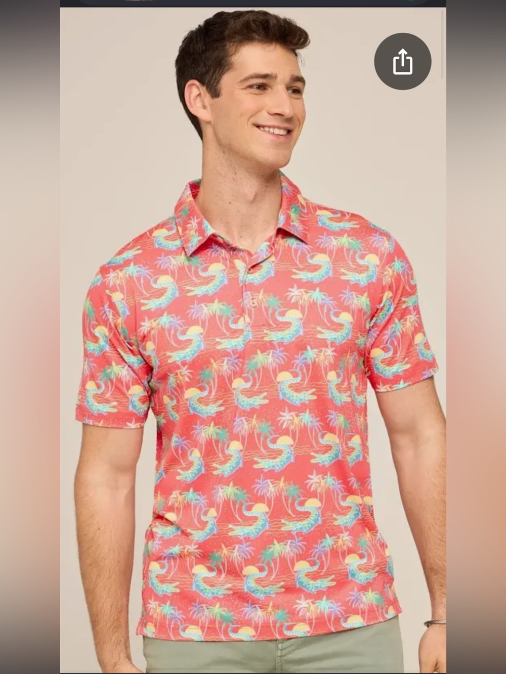 Chubbies “The Weekend Has Arrived” Polo Medium Quick Dry Tropical Beach Shirt